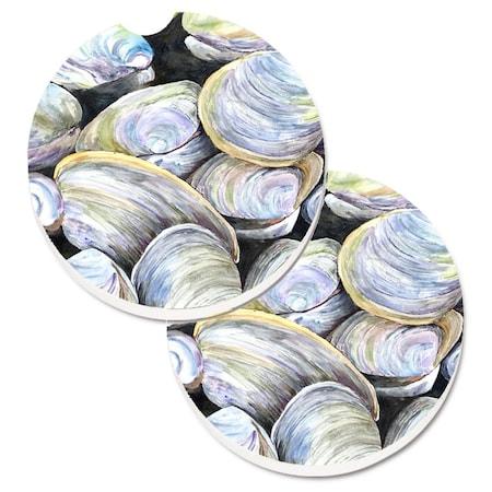Carolines Treasures Clam Quahog Set of 2 Cup Holder Car Coaster 8714CARC